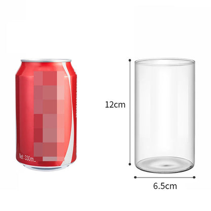 Clear glass cylinder vases used as a wedding reception table centrepiece setup