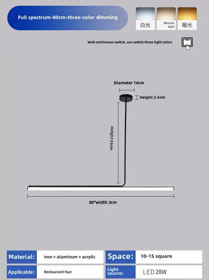 Aluminum Line Tube Pendant Light