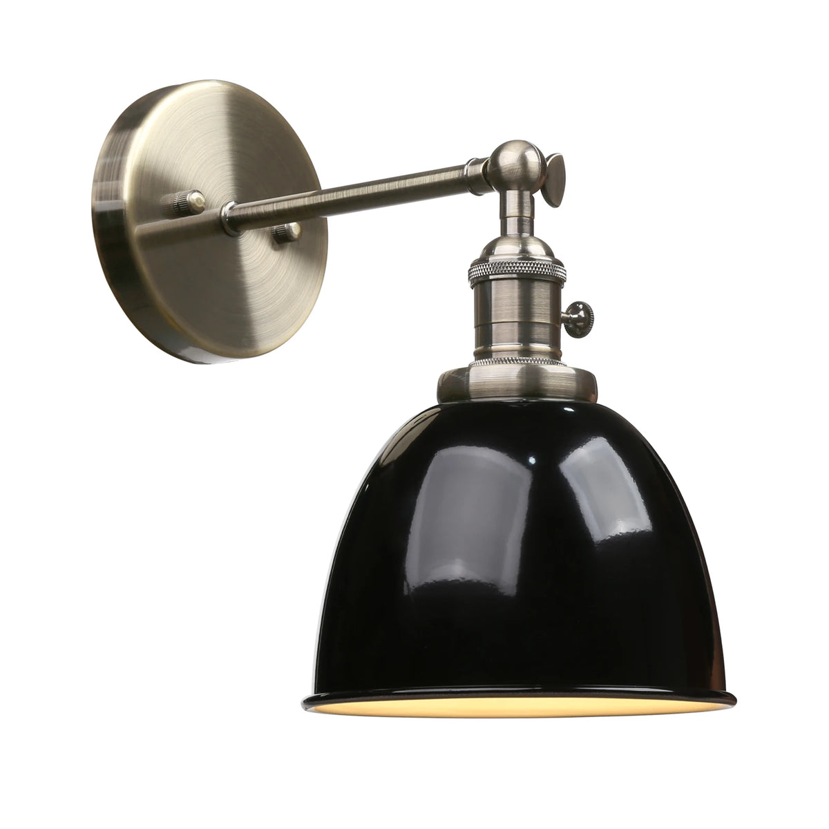 amber wall sconce, front view on white background