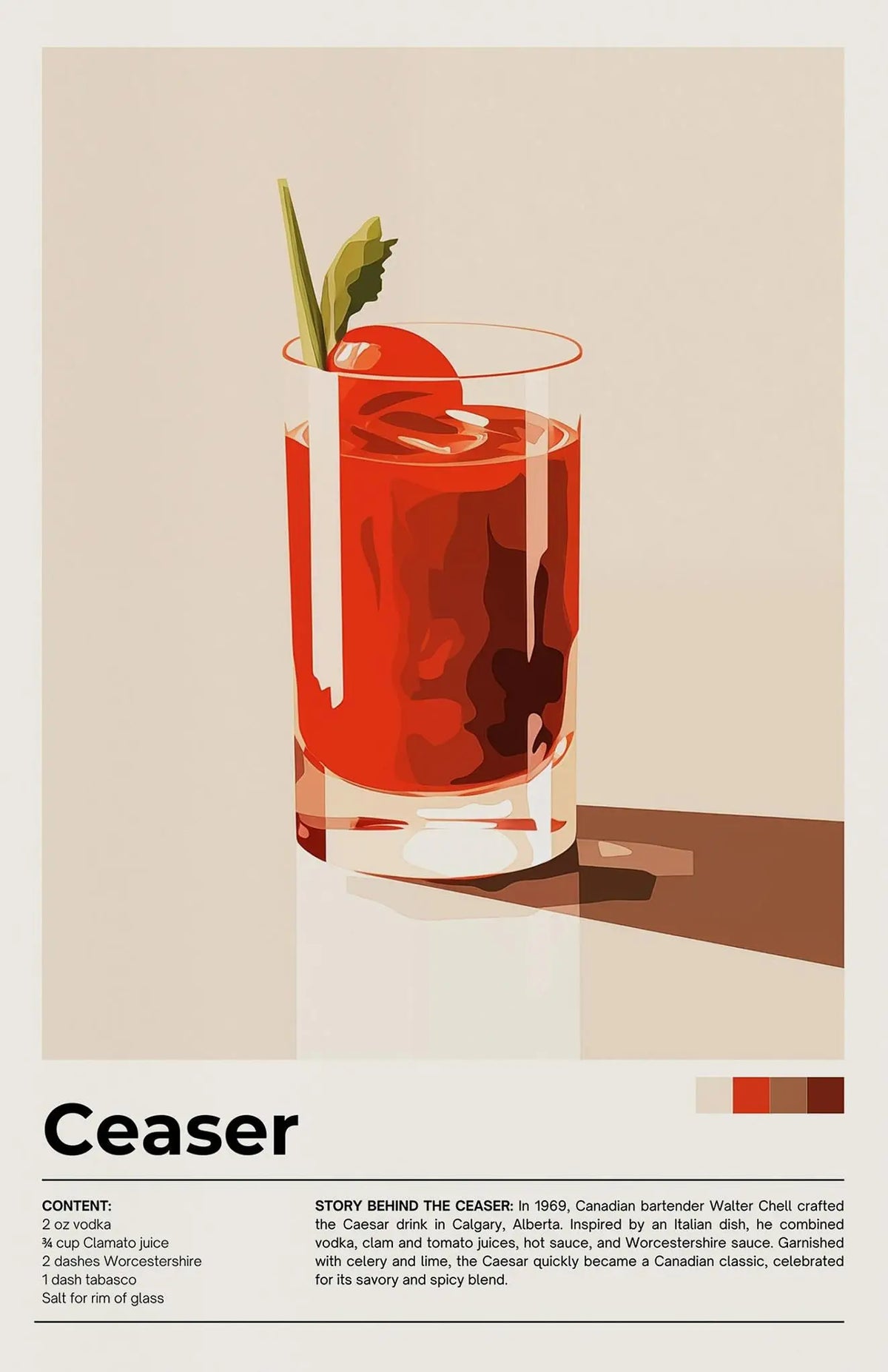 Retro Cafe Cocktail Cappuccino Canvas Wall Art
