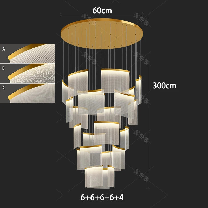 Remote dimming acrylic chandelier shifting its color temperature