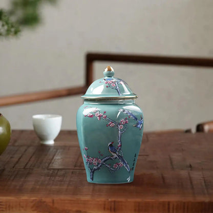 Glazed Ceramic Ginger Jar Vase
