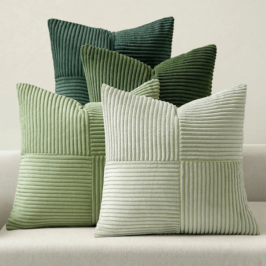 Striped Corduroy Throw Pillow Cover