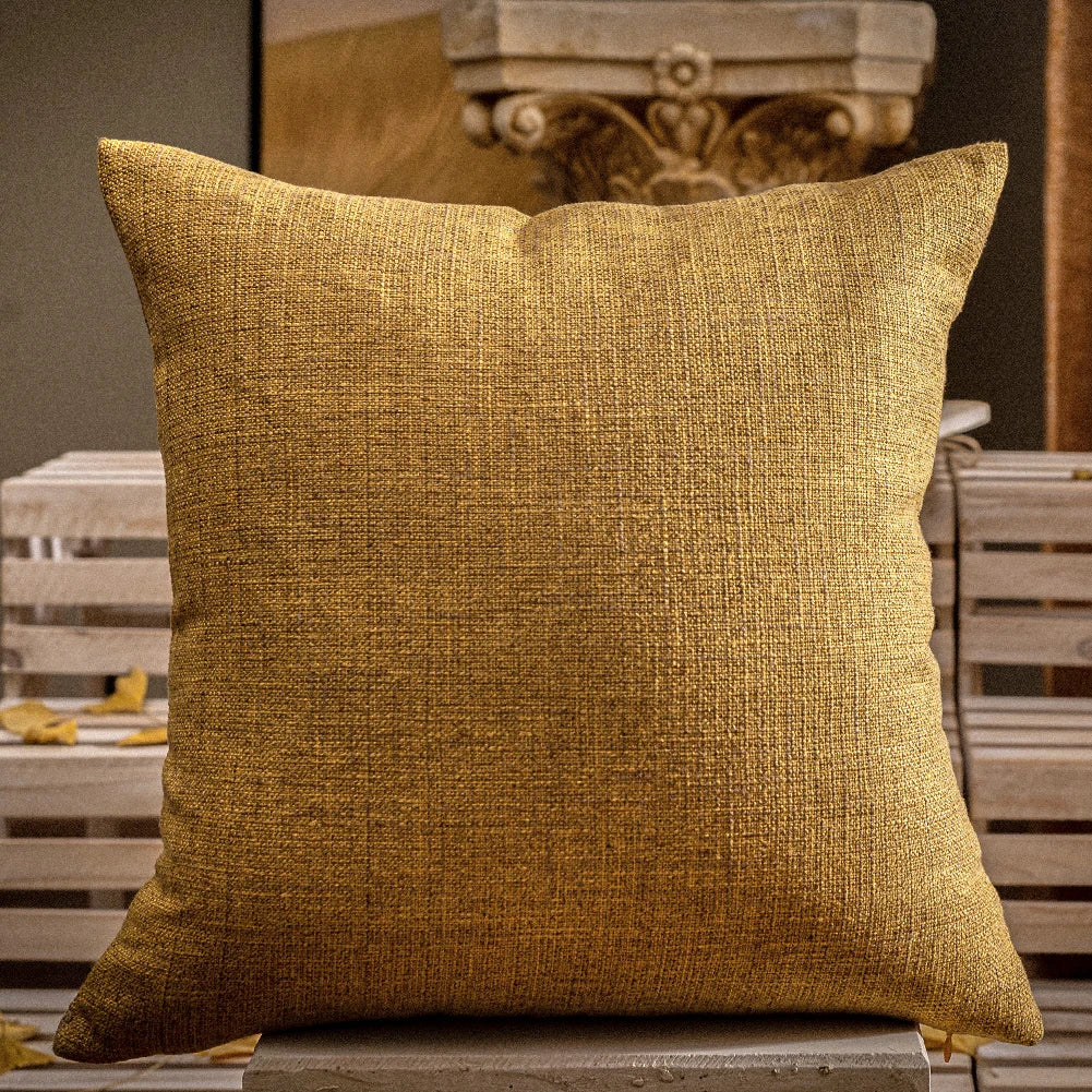 Solid Fabric Throw Pillow Cover — styling detail