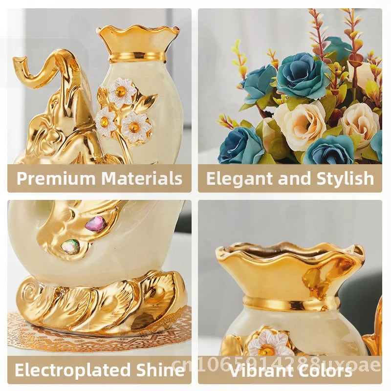 Swan pair ceramic art vase modern minimalist living room décor