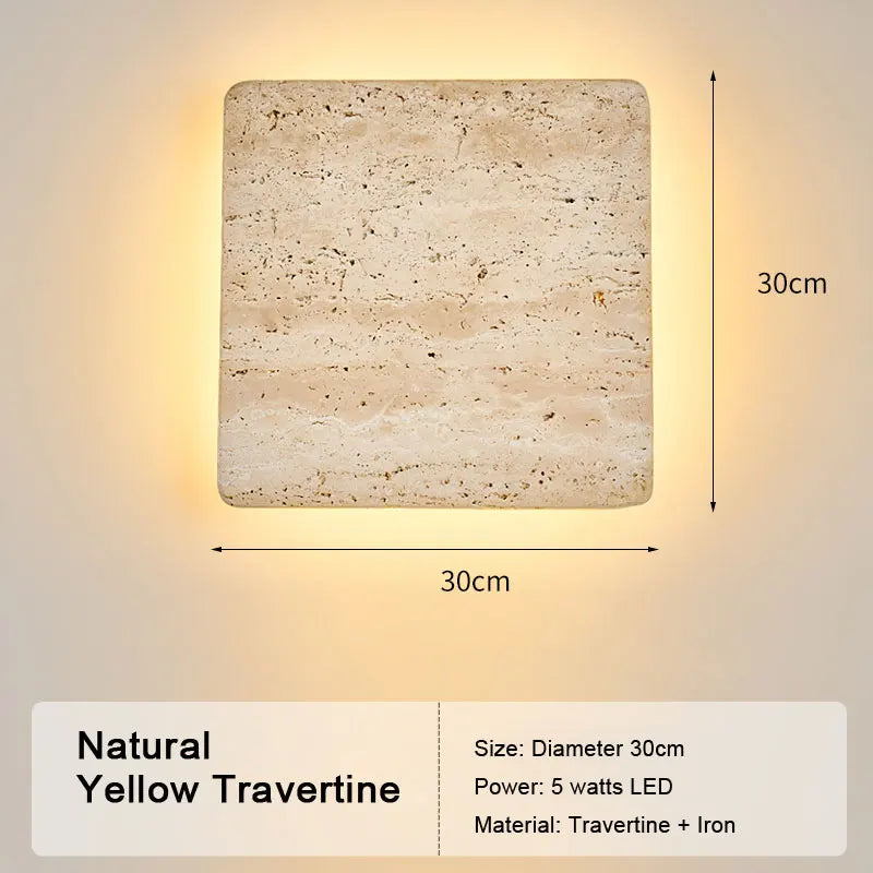 LED Travertine Stone Wall Sconce