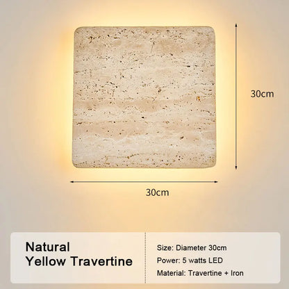 LED Travertine Stone Wall Sconce