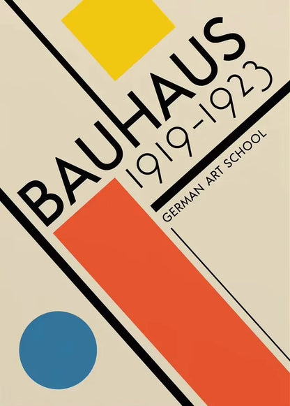 Bauhaus Geometric Sunrise Bicycle Canvas Wall Art