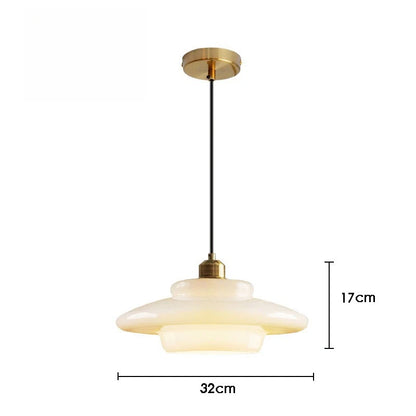 Opal glass chandelier with E27 socket and bulb included