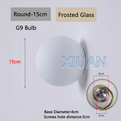 French Bauhaus Glass Ball Wall Sconce