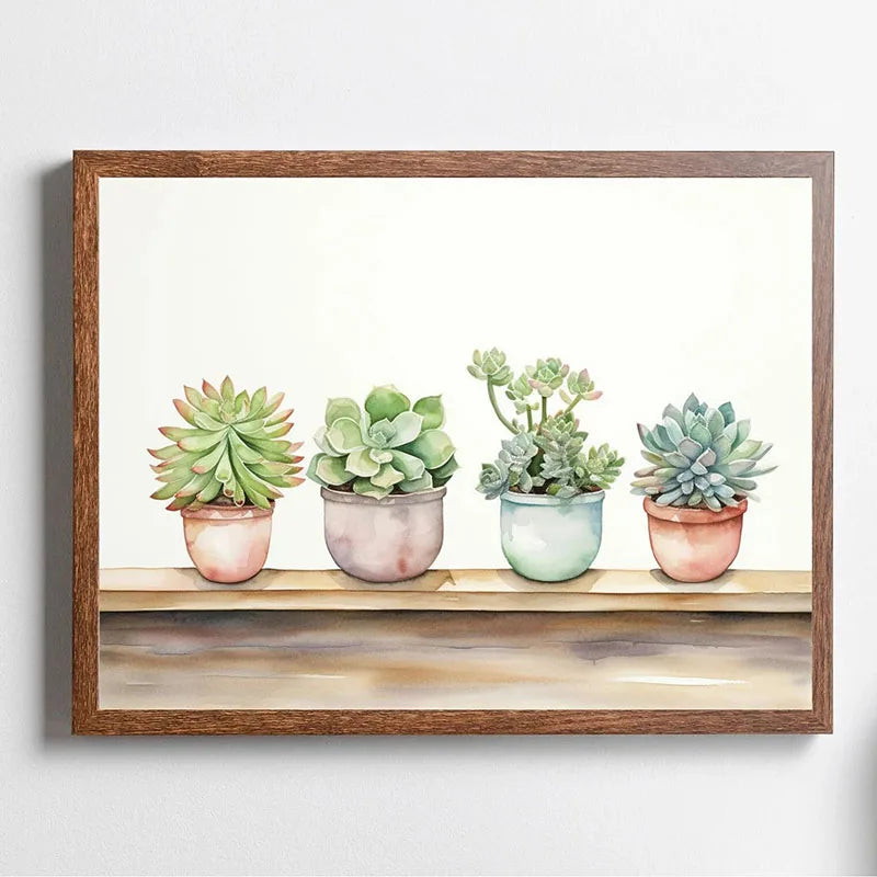 Green Botanical Houseplant Canvas Wall Art