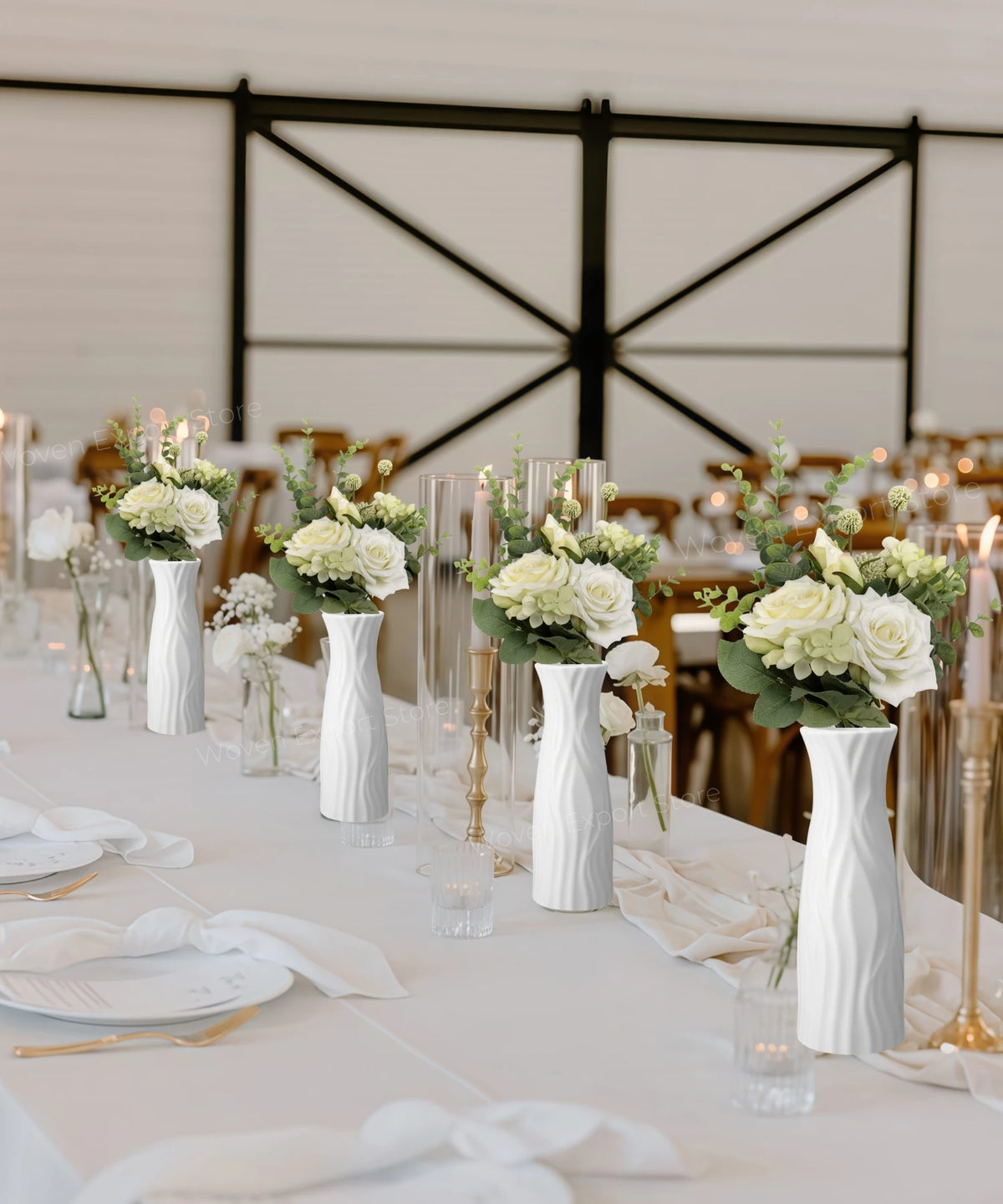 Pack of twenty Nordic plastic bud vases for party decor
