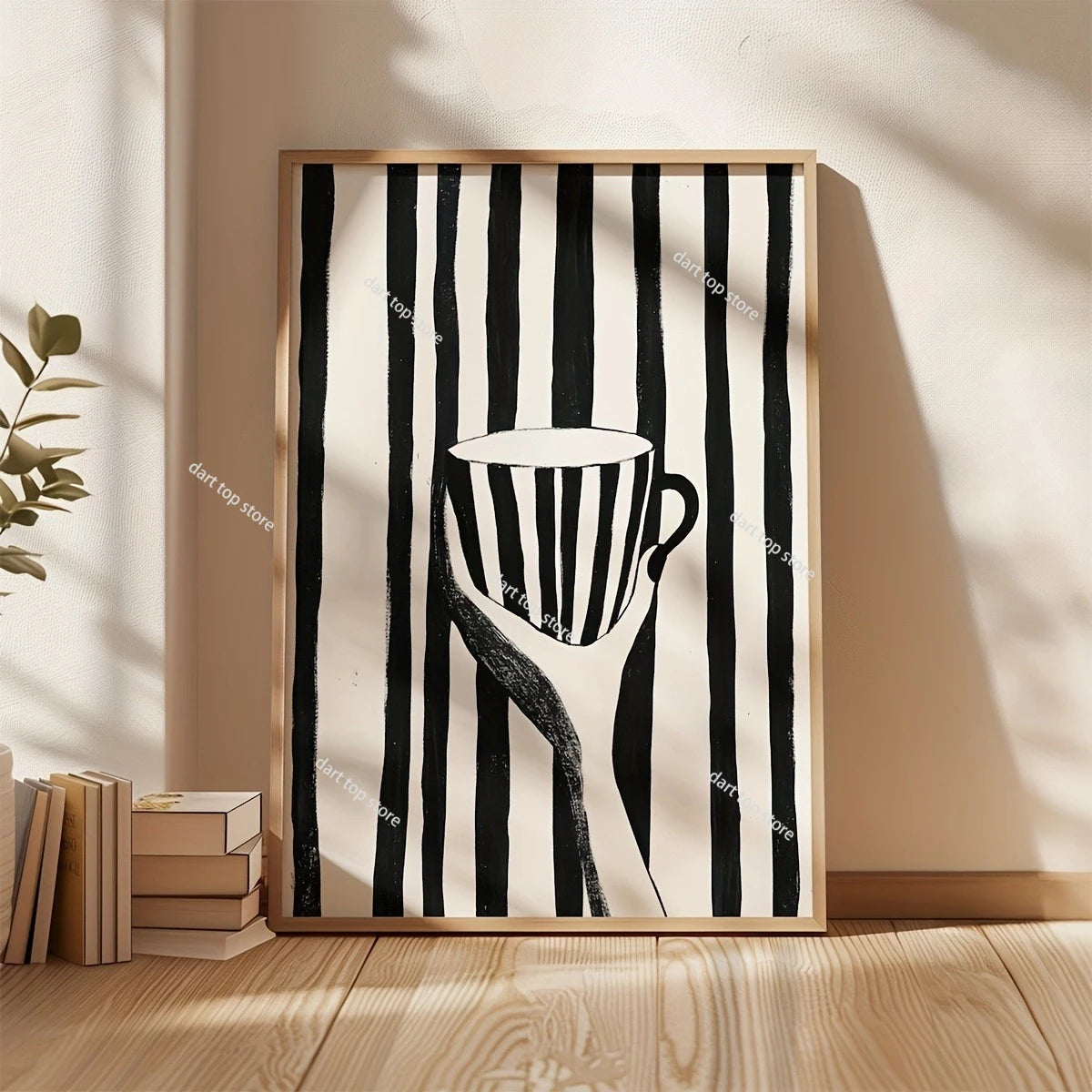 Coffee Lover Cartoon Animal Canvas Wall Art