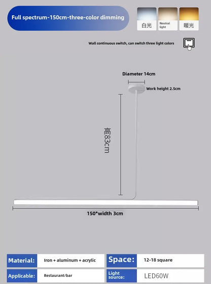 Aluminum Line Tube Pendant Light