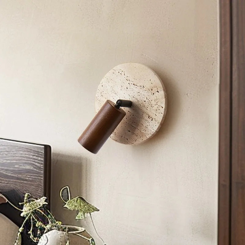 stone wall sconce, front view on white background