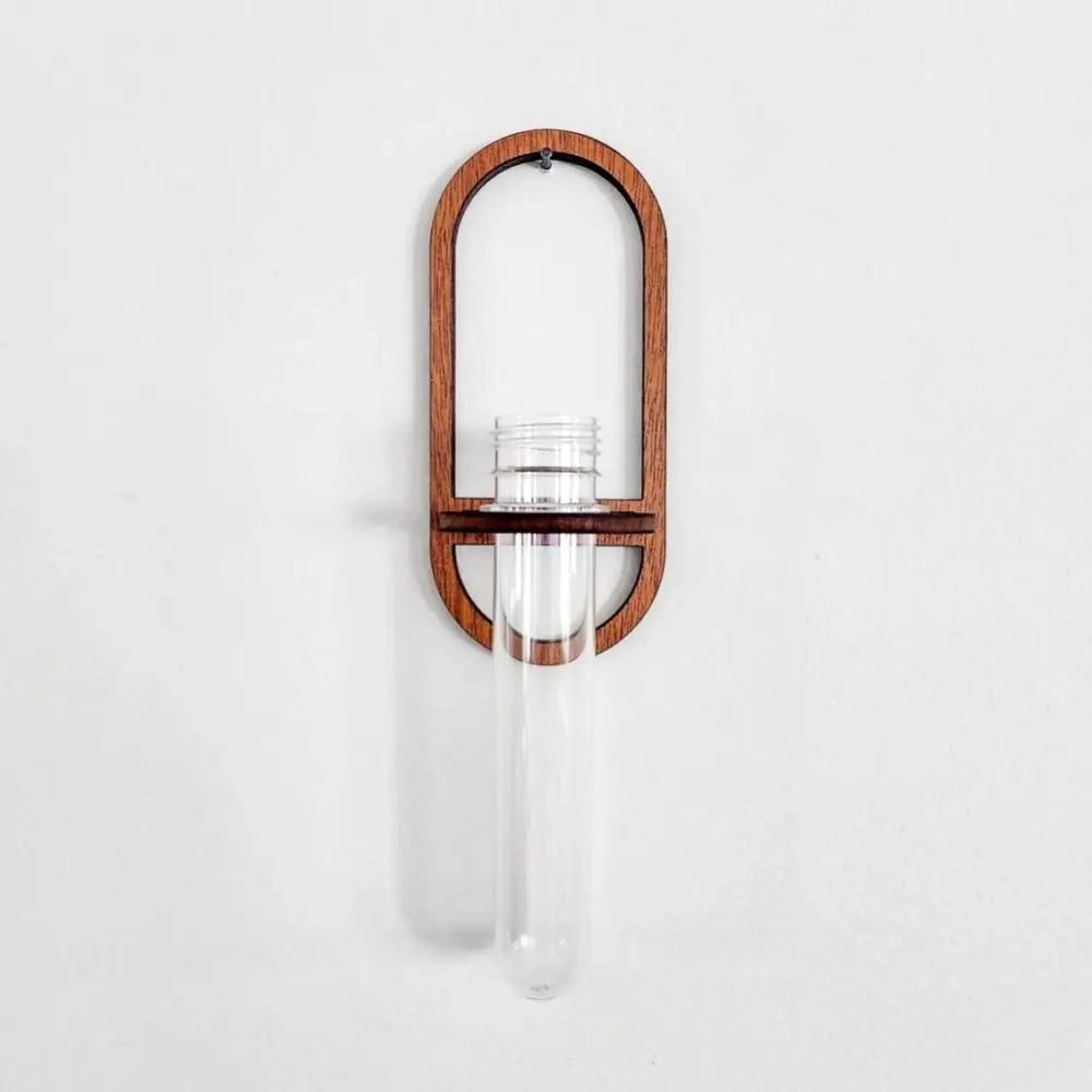 Nordic wood wall plant organizer in Scandinavian interior