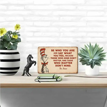 Dr. Seuss inspirational quote canvas wall art — displayed in bedroom setting