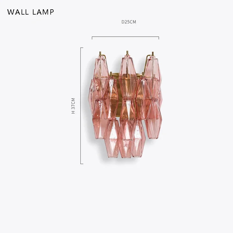 Dimmable amber glass chandelier with touch on and off switch control