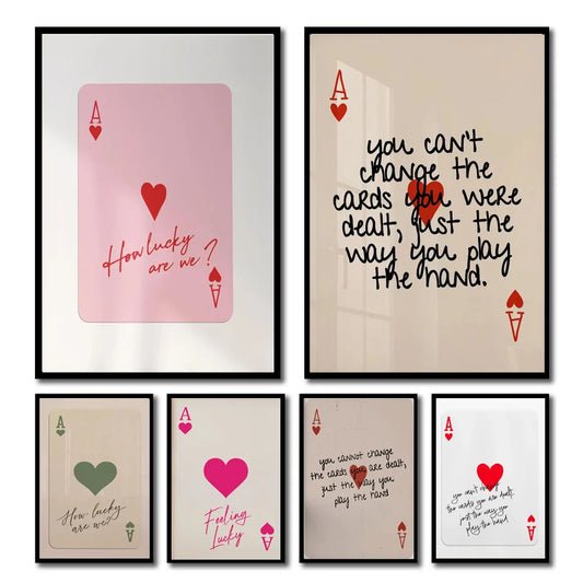 Ace Card Positive Sayings Aesthetic Canvas Wall Art