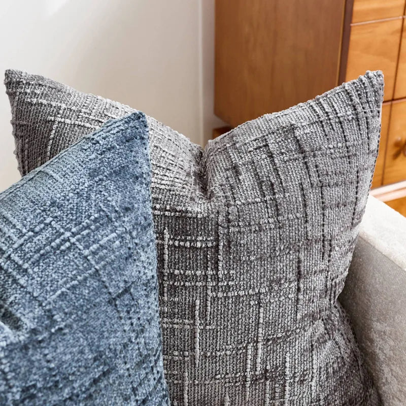 Bamboo Texture Chenille Pillow Cover — styling detail