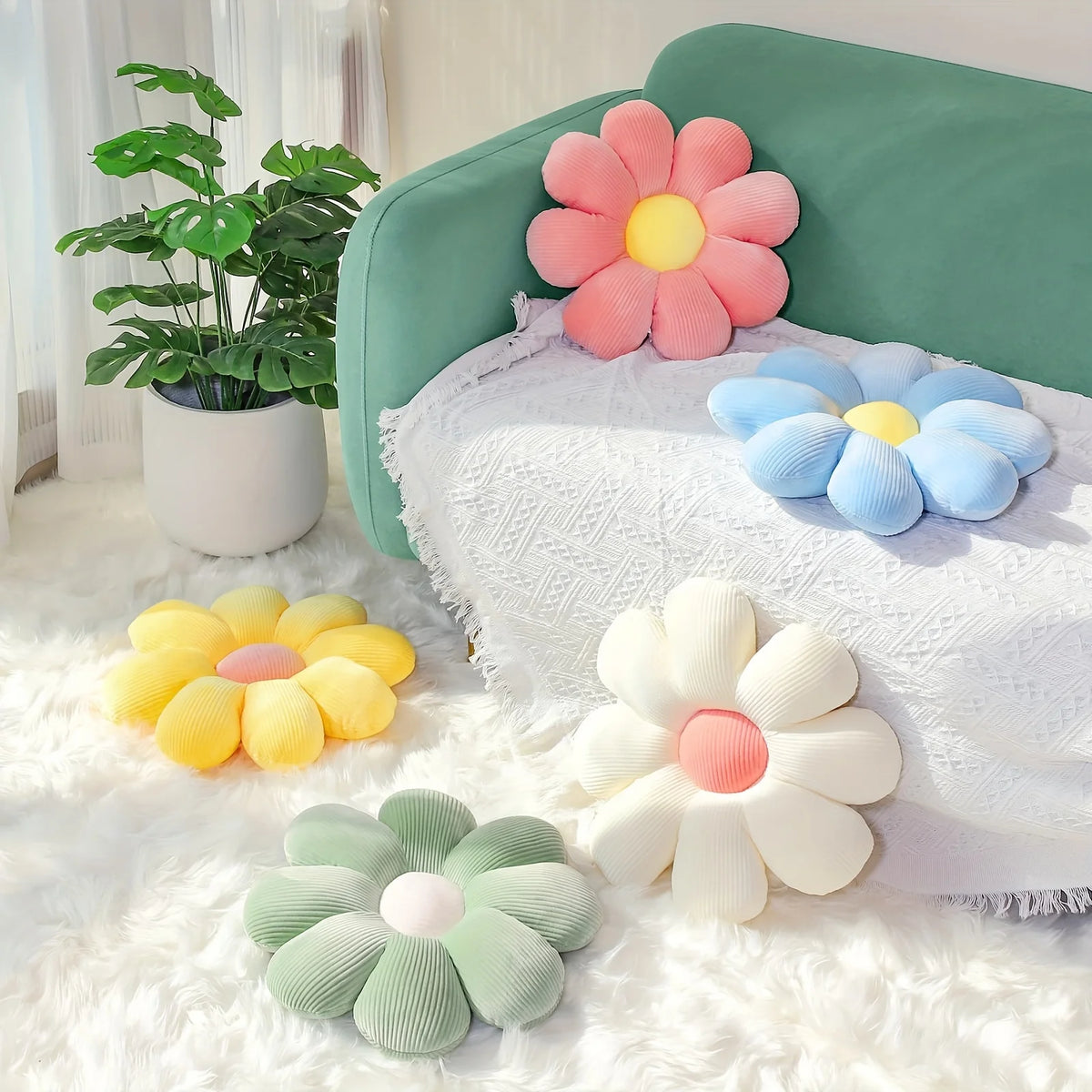 Sunflower Plush Decorative Pillow — alternate view