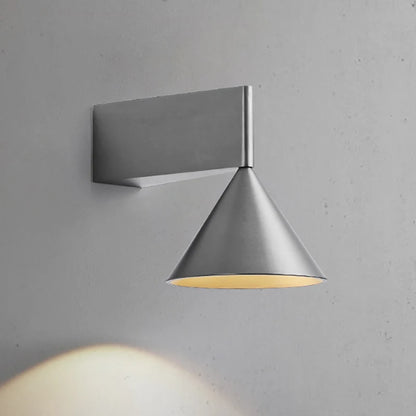 aluminum wall sconce, front view on white background