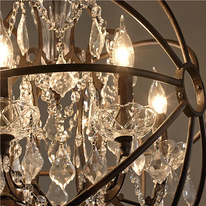 Wrought Iron Orb Chandelier