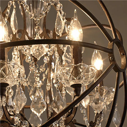 Wrought Iron Orb Chandelier