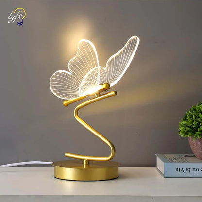Nordic butterfly LED table lamp three colour temperature modes comparison
