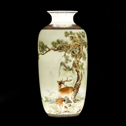 Style B Jingdezhen fine porcelain vase with traditional Chinese floral motif detail