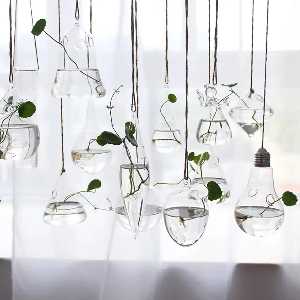 Hanging glass terrarium vase hydroponic plant gift decoration