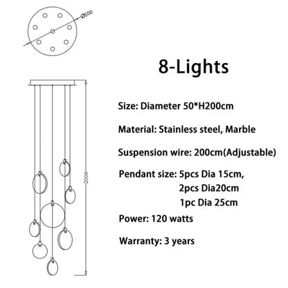 Marble Multi Rod Pendant Light