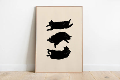 Sleepy Kitten Minimalist Canvas Wall Art Print