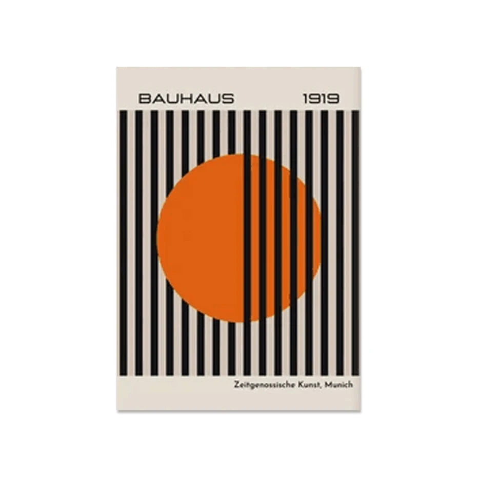 Bauhaus Abstract Geometric Mid-Century Canvas Wall Art
