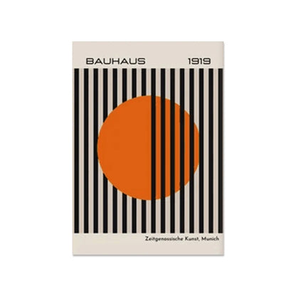 Bauhaus Abstract Geometric Mid-Century Canvas Wall Art