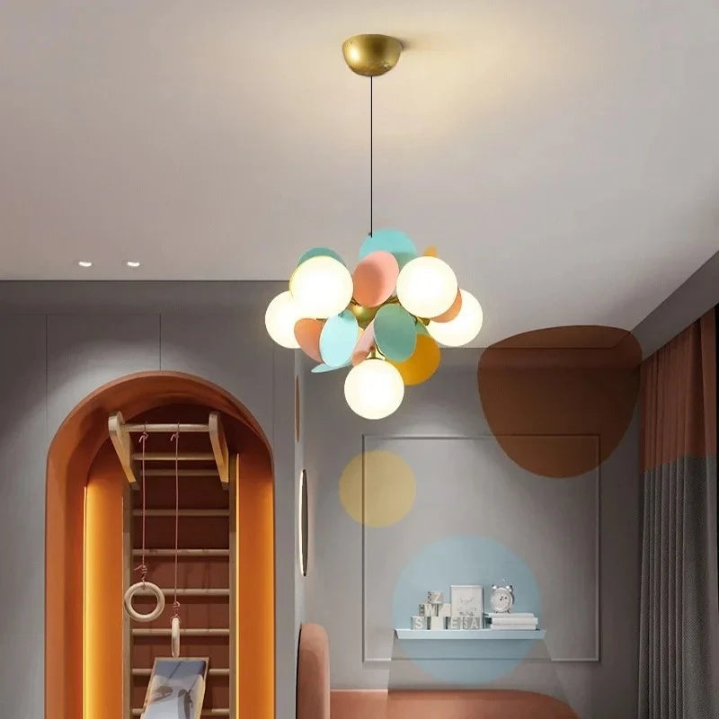 Branch chandelier, 13.8 by 19.7 inches, in white for a bedroom or study