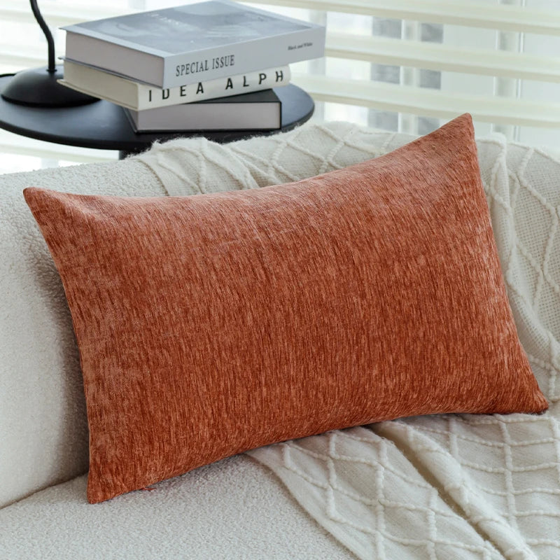 Solid Chenille Throw Pillow Cover — styling detail