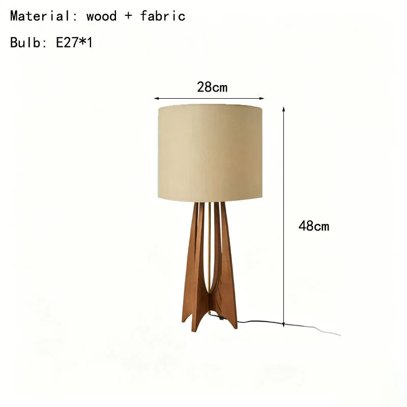 Nordic table lamp warm light mode cast on bedroom wall ambient