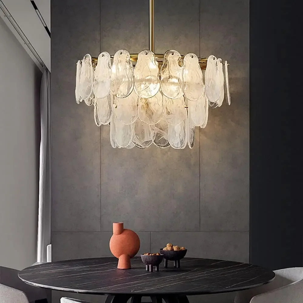 Lantern crystal chandelier measuring 17.7 in (45 cm) in diameter