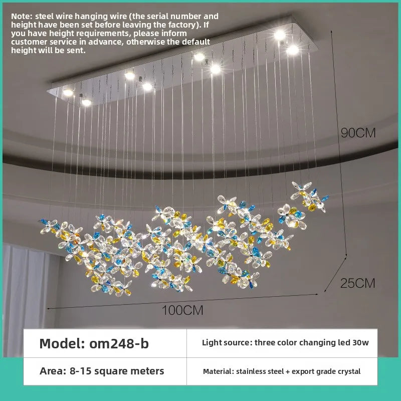 French style crystal chandelier in green with clear glass and iron arms