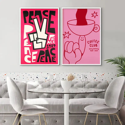Retro Rock Hand Graphic Canvas Wall Art
