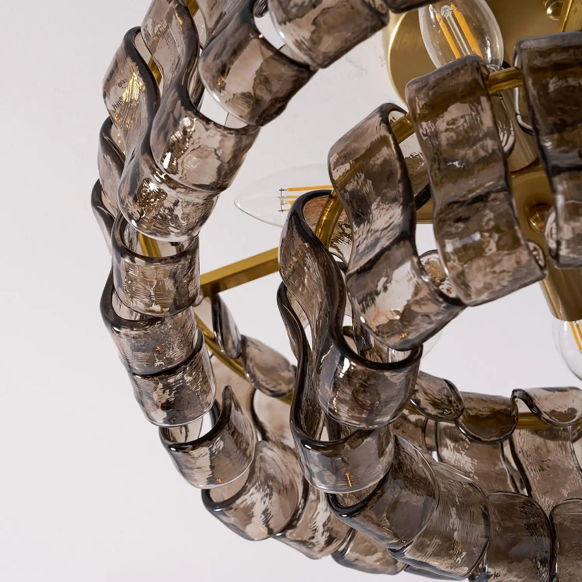 Murano style glass chandelier, 19.7 by 7.9 inches, with E14 bulbs included