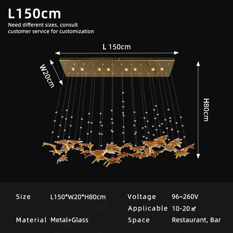 Maple Leaf Glass Chandelier