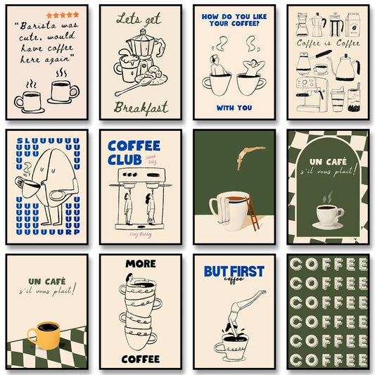 Coffee diver whimsical canvas wall art print — primary product view