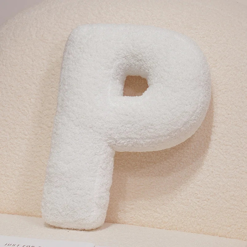 Alphabet Letter Plush Pillow — styling detail