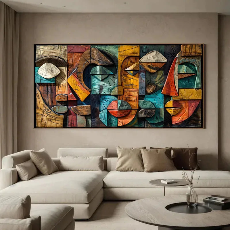 Modern Abstract Geometric Large Canvas Wall Art Print
