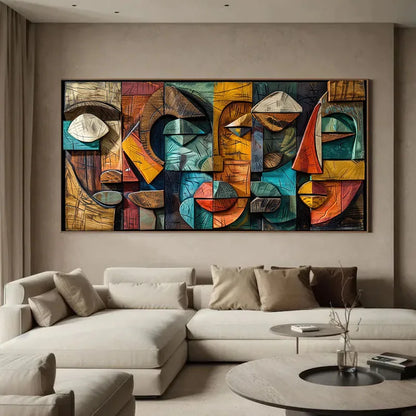 Modern Abstract Geometric Large Canvas Wall Art Print