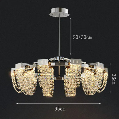Black linear crystal chandelier measuring 39.4 in (100 cm) long