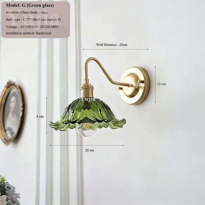 Nordic Brass Glass Switch Wall Sconce