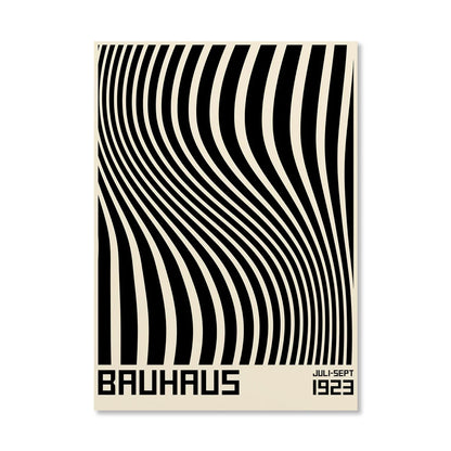 Bauhaus Geometric Sunrise Bicycle Canvas Wall Art
